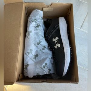 Under Armour Black and White Athletic Shoes Turf